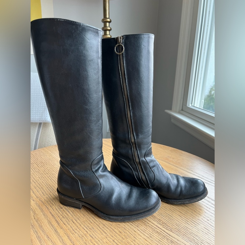 Fiorentini & Baker Black Leather Flat Tall Boots 36 View 5
